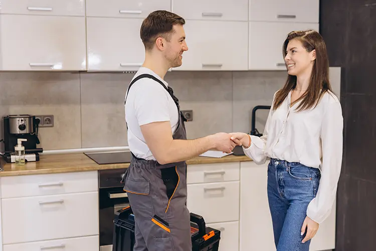 AI chatbot answering questions about plumbing services and pricing