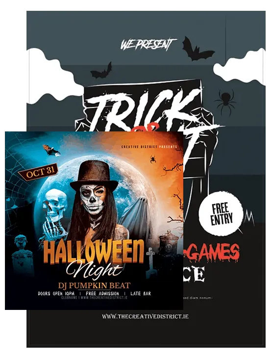 Halloween poster designs — Photoshop compositing and cinematic colour grading